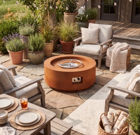 Corten Steel Gas Fire Pit